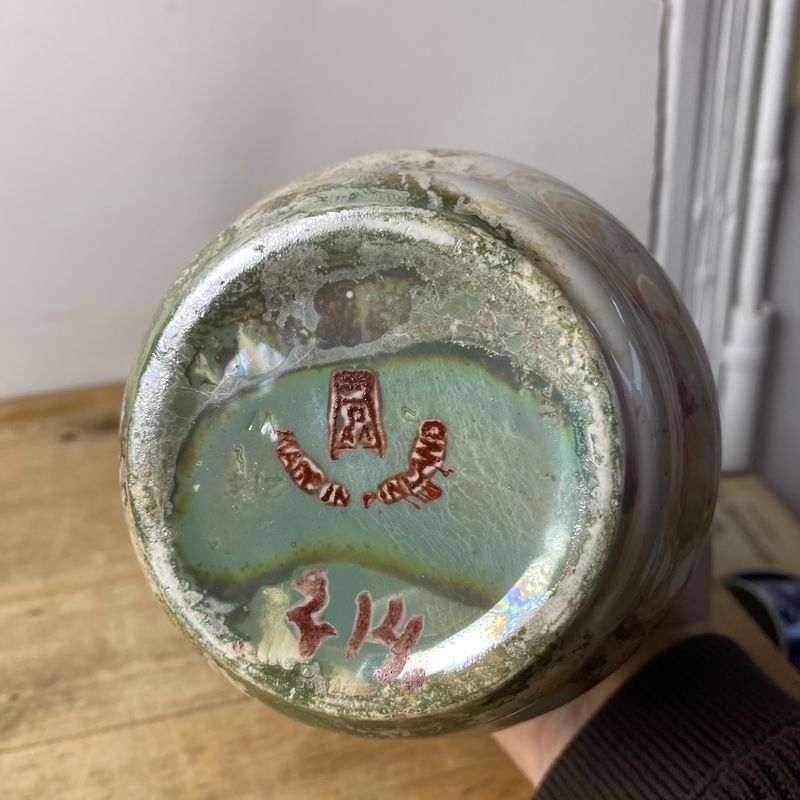 Arabia, vase med lusterglassur