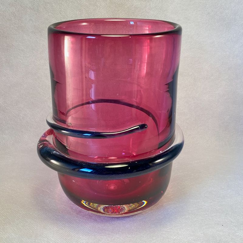Kunstglass, sylinderformet vase